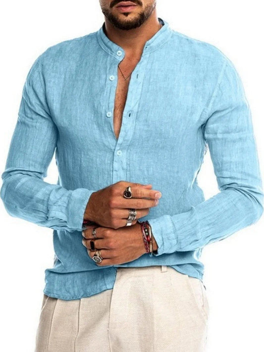 Amalfi Linen Shirt – Breathable Long Sleeve Casual Summer Essential 1