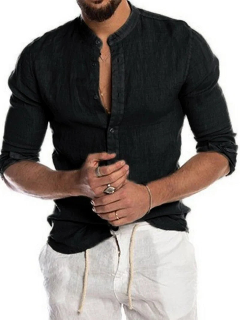 Amalfi Linen Shirt – Breathable Long Sleeve Casual Summer Essential 7