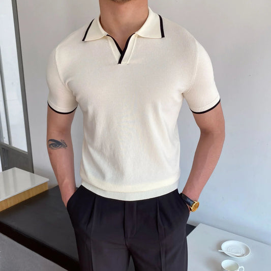 Amalfi Men's Polo Shirt – Slim-Fit Wool Blend for Casual Outings 1