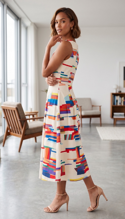 Amy | Striking Geometric Print Maxi Dress 1
