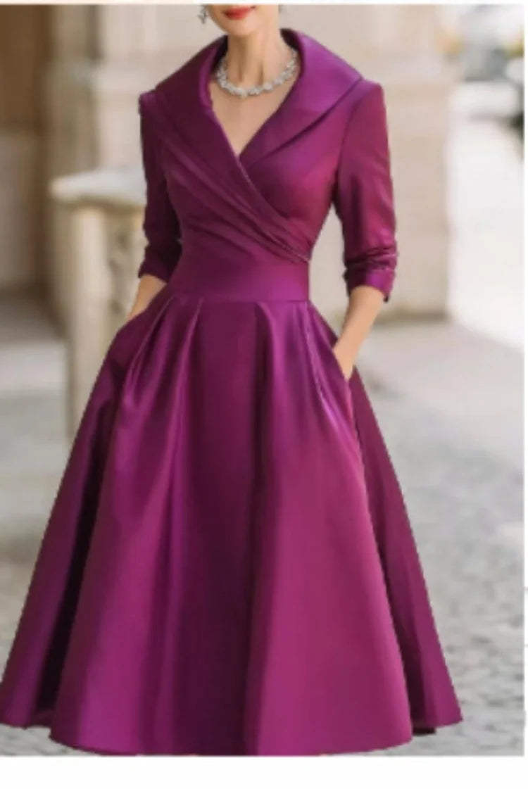 Ava A-Line Dress – Chic Lapel Design for Effortless Summer Style 8