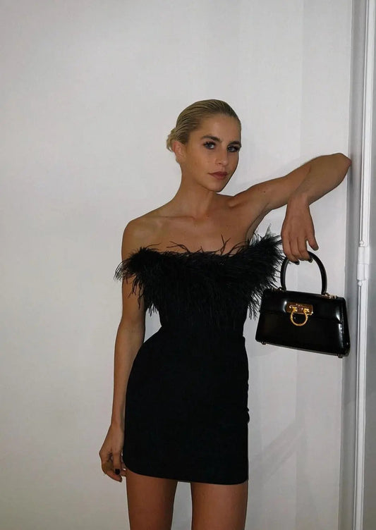 Black Elegant Party Mini Dress 1