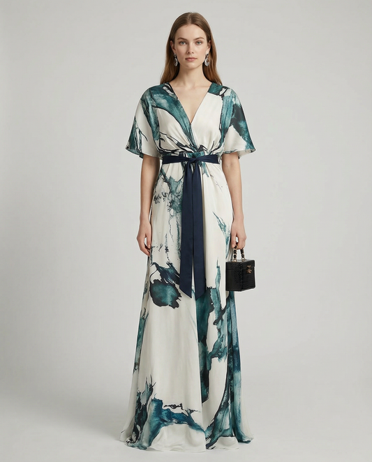 Bohemian Floral Maxi Dress – Elegant Deep V Neck Summer Style 2