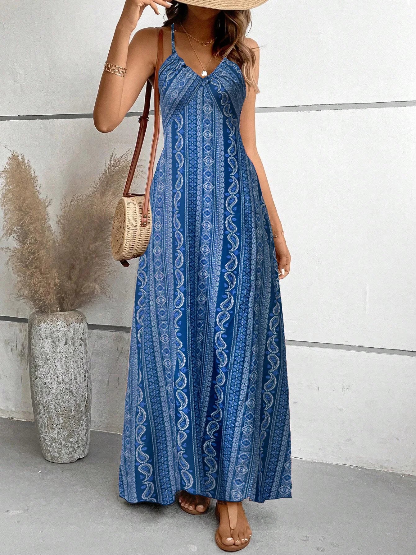 Boho Ethnic Maxi Dress – Backless Split Thigh Summer Style 8