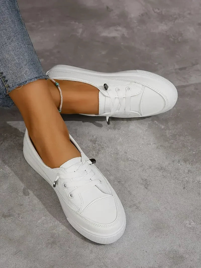 Casual Round Toe Flat Shoes with Lace-Up Design for Women 5