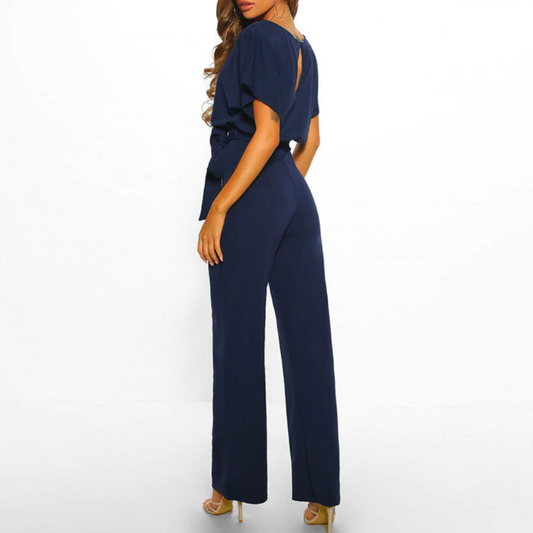 Celeste | Women's Belted Wide Leg Jumpsuit Batwing Sleeve Elegant 5
