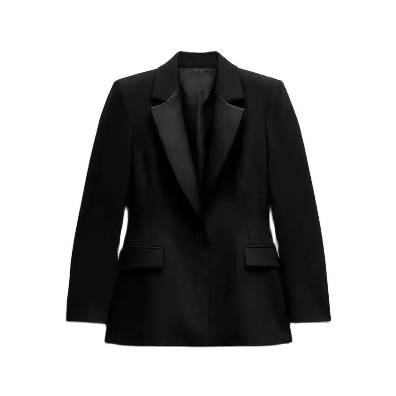 Chic Satin Jacket – Elegant Two-Color Design for Autumn Layering 4