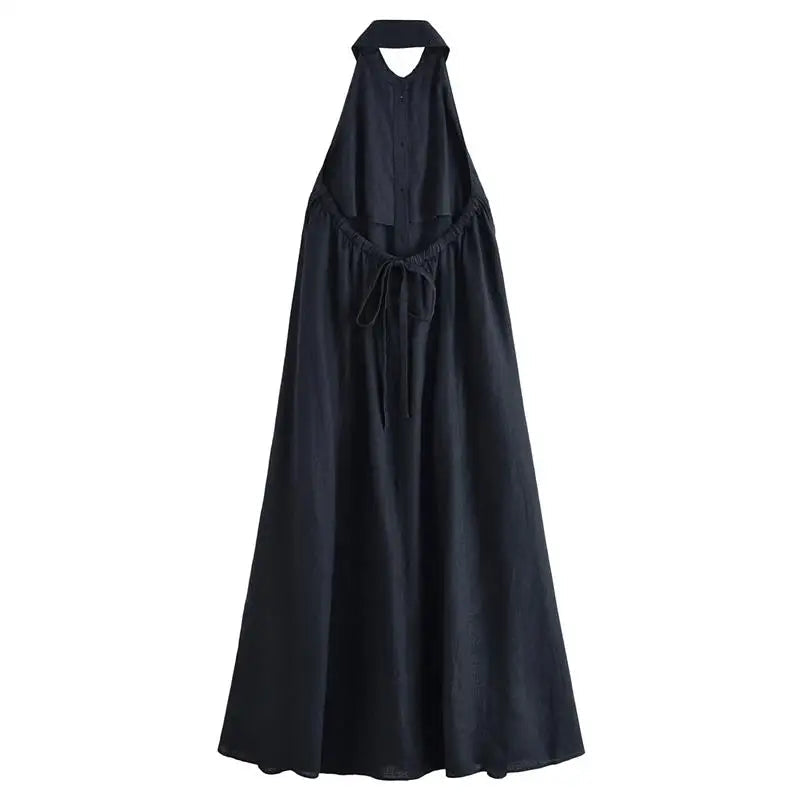 Chic Summer Long Dress – Unique Neck-Hanging Design for Effortless Style 5