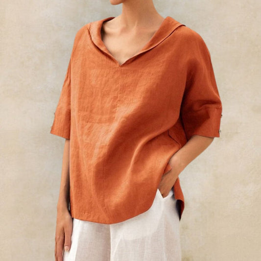Clara | Relaxed Fit V-Neck Top with Effortless Style - Lumina 1