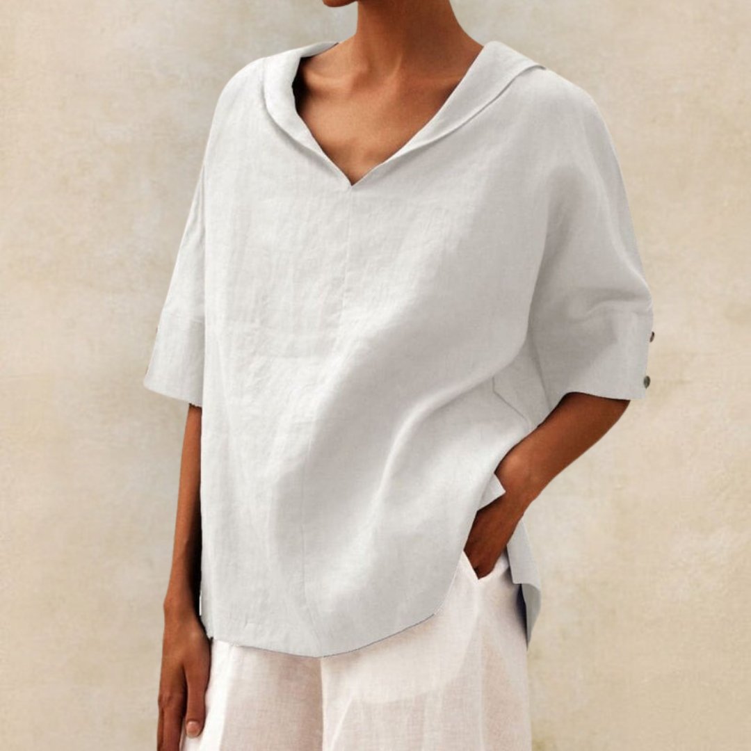 Clara | Relaxed Fit V-Neck Top with Effortless Style - Lumina 5