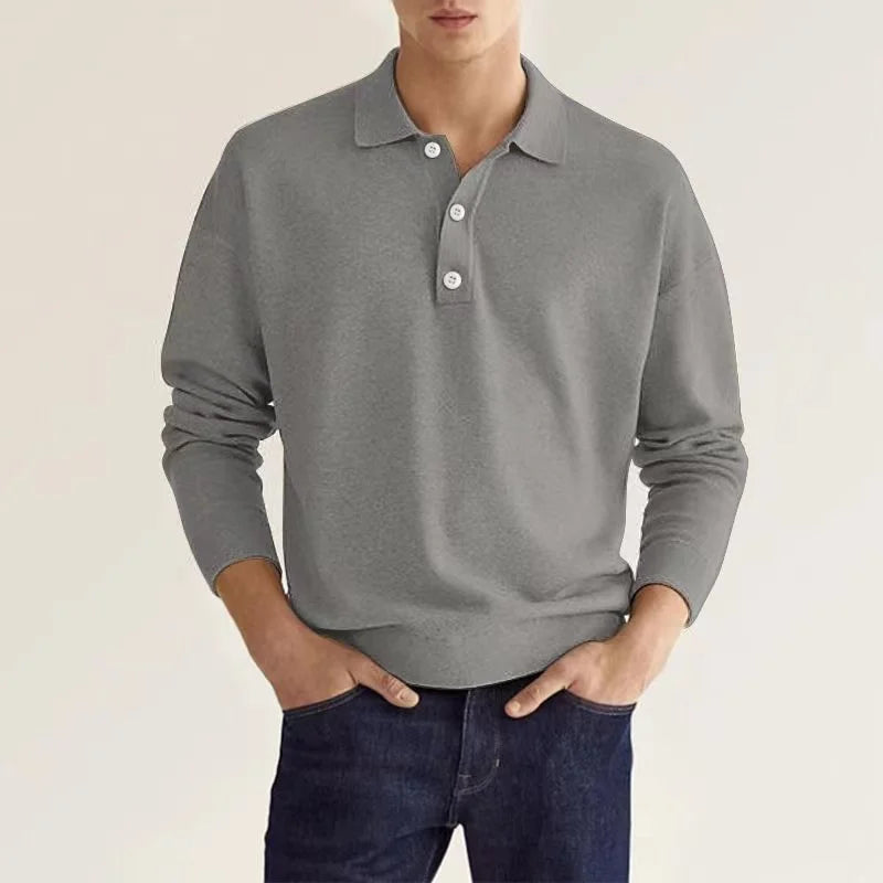 Classic Fit Long Sleeve Polo Shirt – Breathable Fabric for Golf and Leisure 7