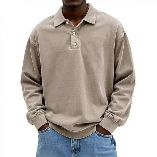 Classic Long Sleeve Polo Shirt – Breathable Fabric for Versatile Style 1