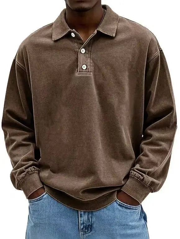 Classic Long Sleeve Polo Shirt – Breathable Fabric for Versatile Style 9