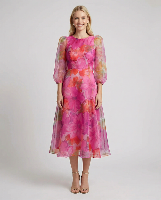 Elegant Mesh Dress – Stylish Printed Design for Office and Summer Outings 1