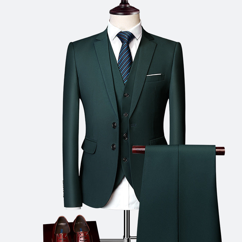 Elegant Slim Fit 3-Piece Wedding Suit Set for Men 11