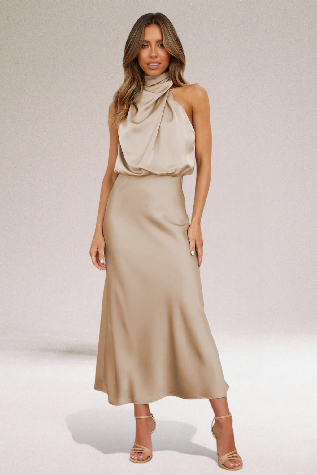 Flavia | Glamorous Dress with Halter Neckline 6