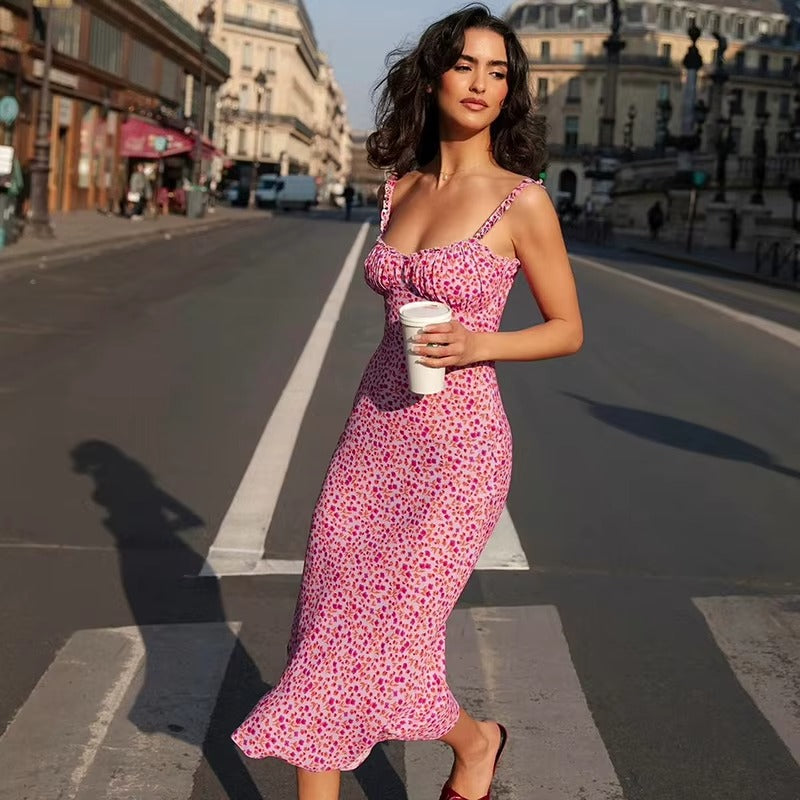 Floral Printed Ruffle Strap Midi Dress 6