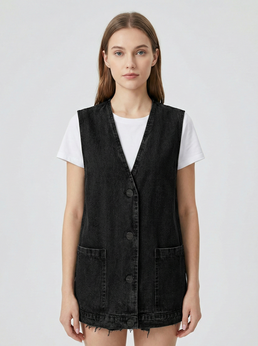 Sleeveless Denim Vest Jacket