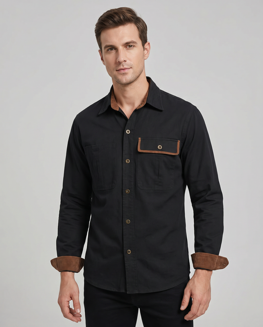 Camicia uomo casual alla moda con maniche lunghe