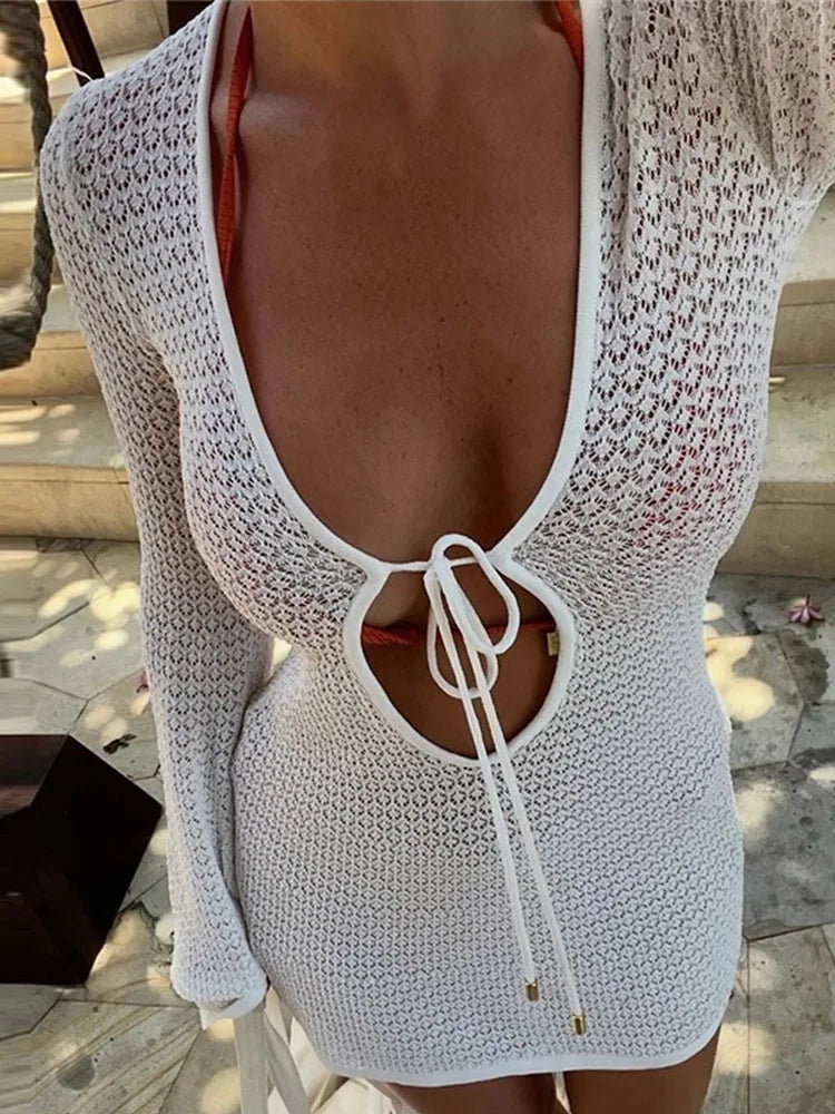 Holiday Women’s Mini Dress – Chic Lace-Up Design for Summer Outings 5