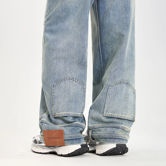 Ins Fashion American Retro Baggy High Waisted Jeans Woman High Street Denim Pants Reversible Trousers Streetwear Y2K Loose Jeans 0