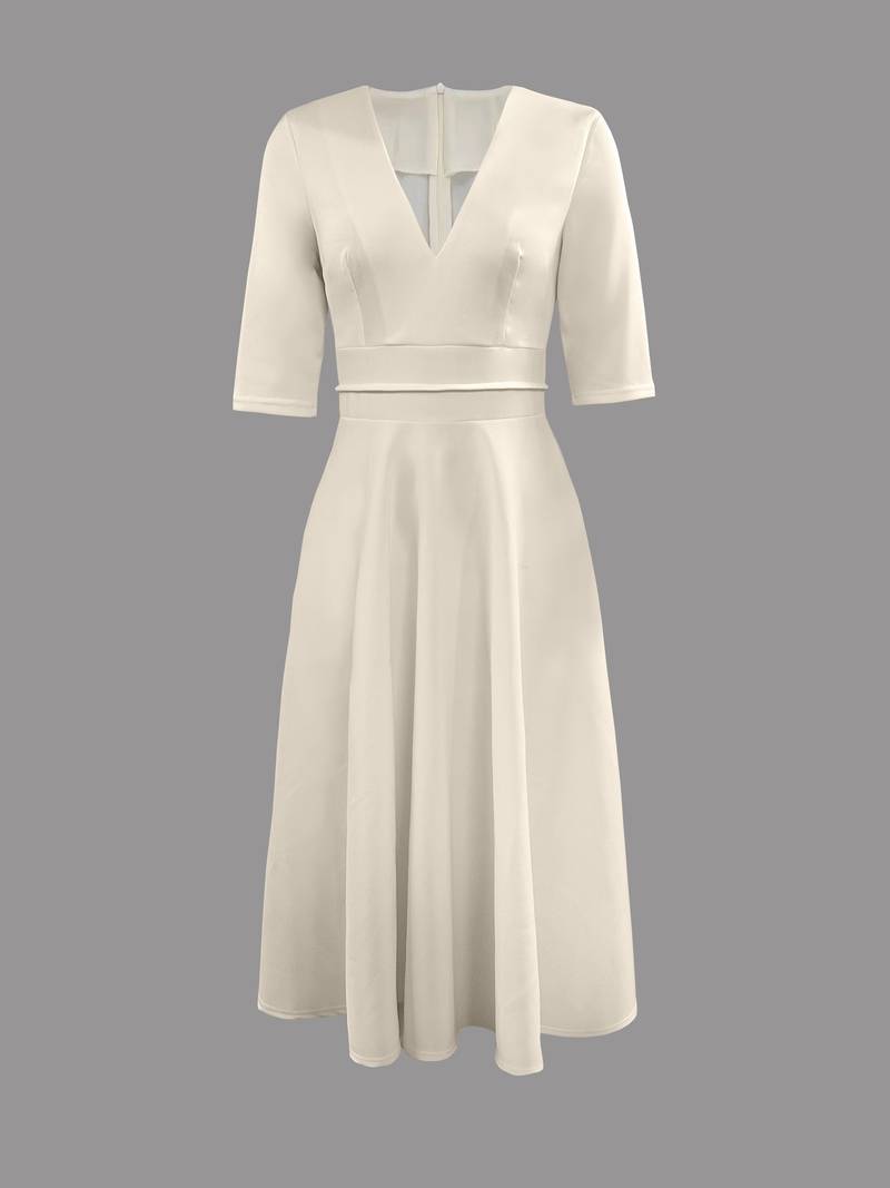 Isabelle | Women’s Wedding Guest Elegant Flared Midi Dress 4
