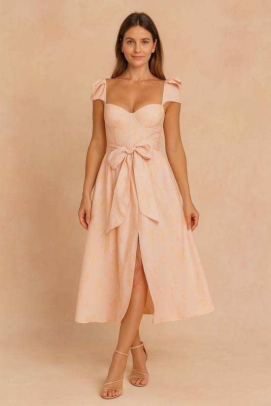 Mariana Long Summer Dress – Elegant Ruffled Floral Design for Wedding Guests 1