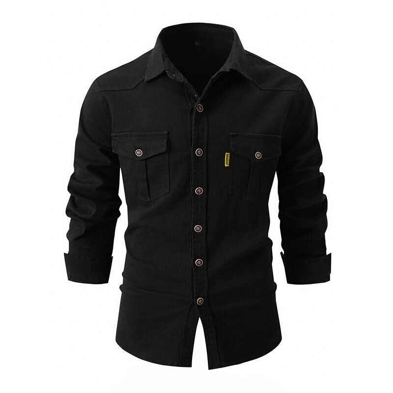 Men's Cargo Shirt - Button-Down with Chest Pockets 7