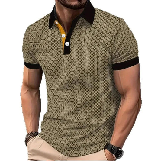 Men's Striped Polo Shirt – Breathable Fabric for Smart-Casual Style 1