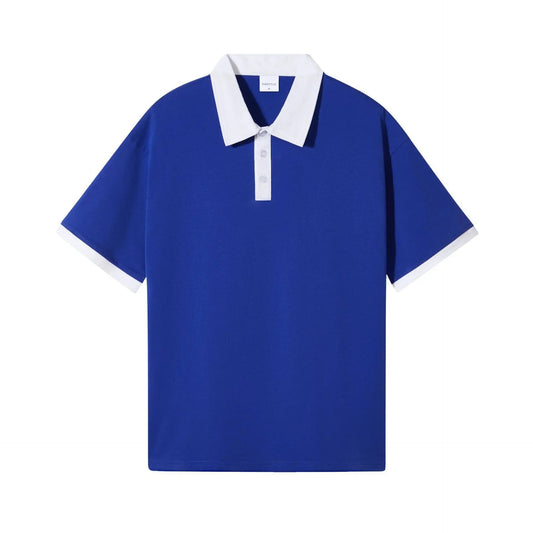 Retro Color Block Polo Shirt – Comfortable Vintage Design for Casual Outings 1