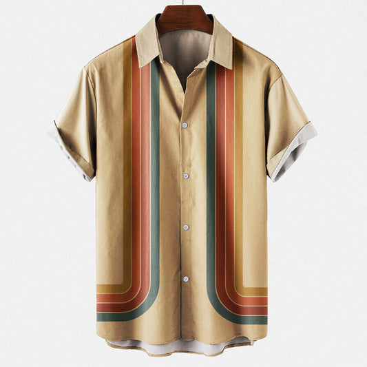 Retro Summer Shirt with Short Sleeves for Men 1
