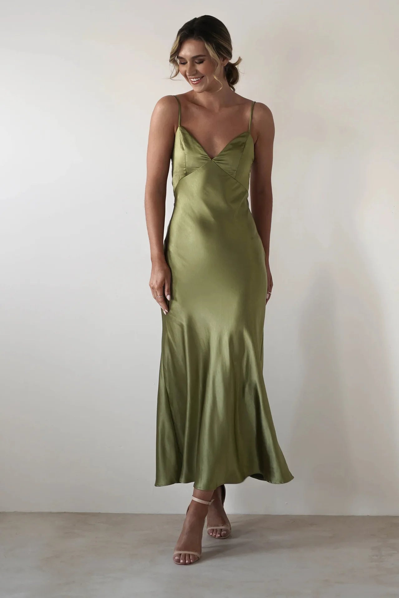Satin Slip Maxi Dress with Delicate Strap Detail 8