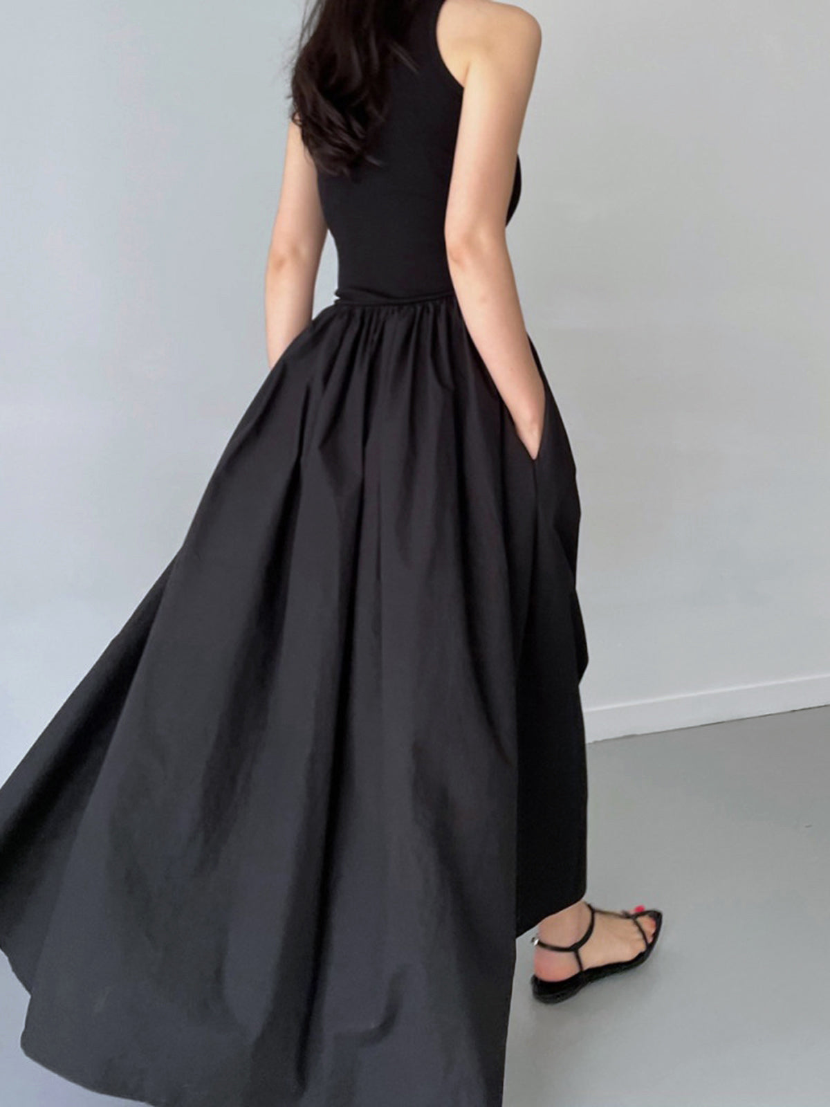 Sleeveless Cotton Blend Maxi Dress 3