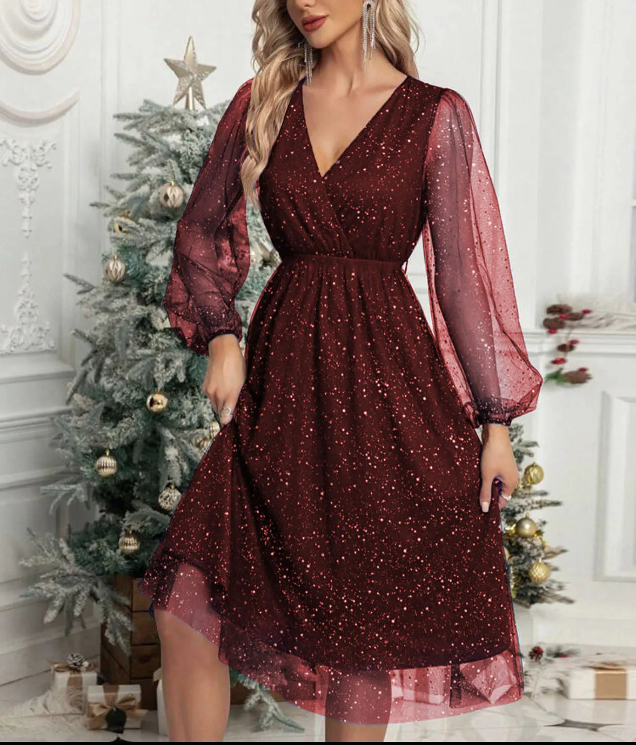 Sophia V-Neck Cocktail Dress – Elegant Slim Fit for Sophisticated Events 9