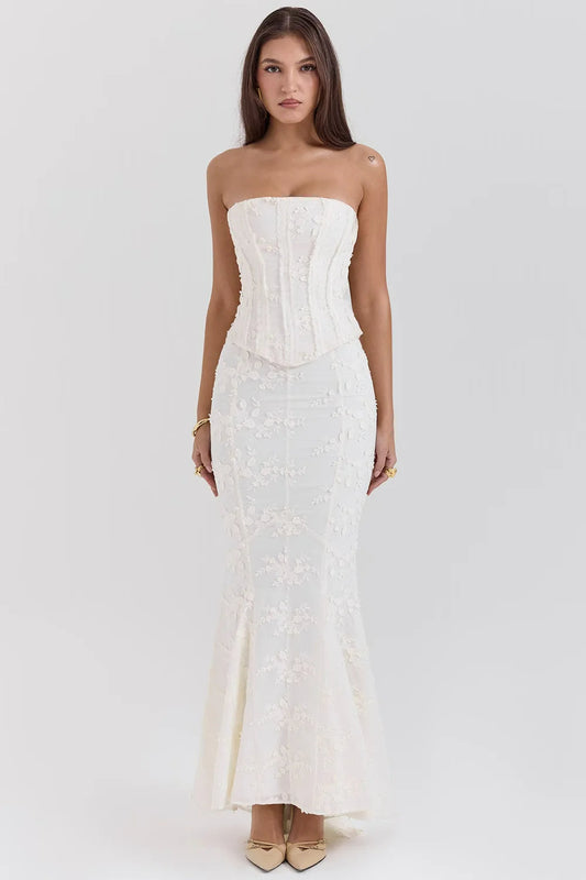 Strapless Embroidered Maxi Dress 1