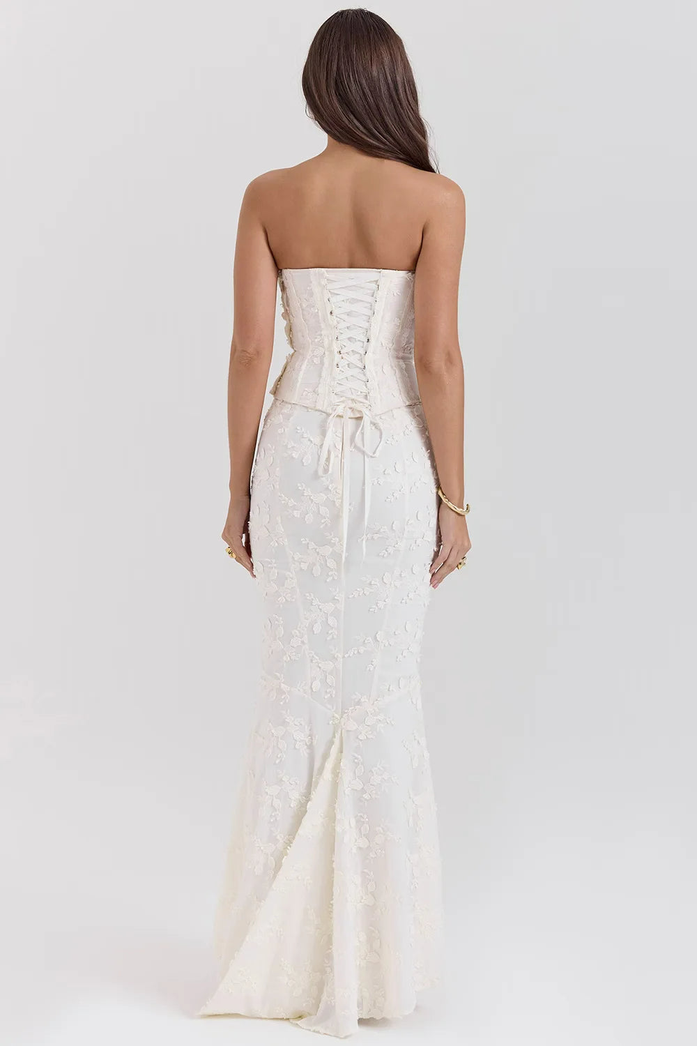 Strapless Embroidered Maxi Dress 4