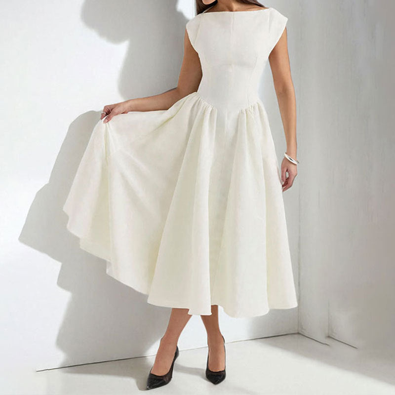 Structured Cap Sleeve Cocktail Midi Dress 3