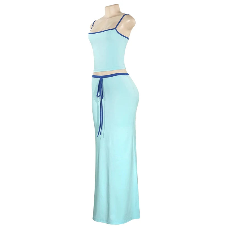 Two Piece Maxi Set – Casual Chic Crop Top and Skirt Set for Women 6