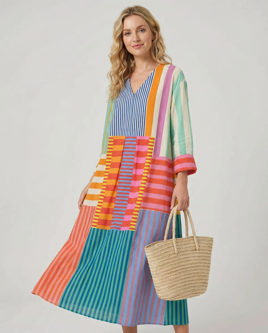 V-Neck Shirt Dress – Elegant Casual Style for Spring & Autumn 1
