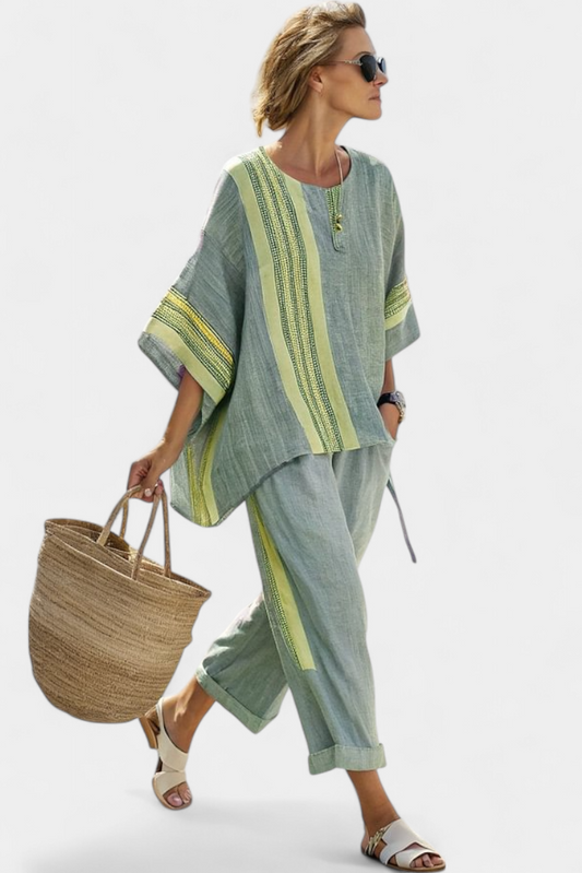 Via | Women's Two-Piece Set Oversized Top & Tapered Pants 1
