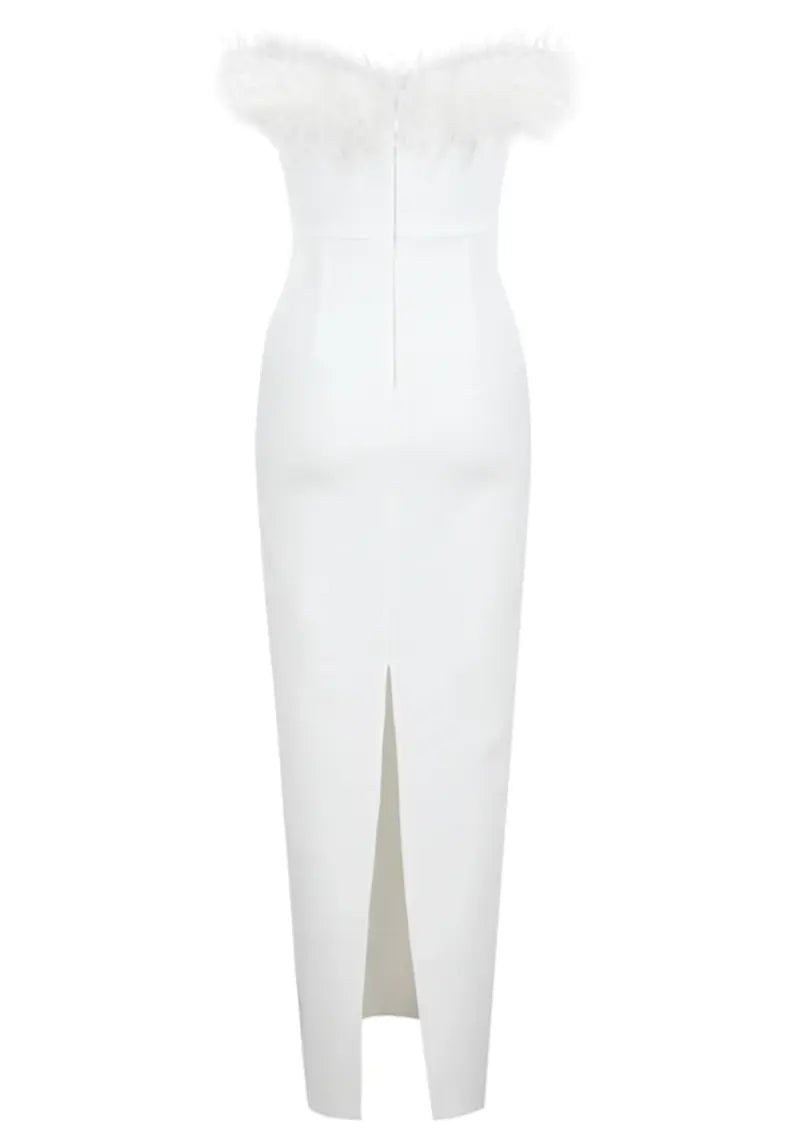 White Evening Wedding guest Maxi dress 8