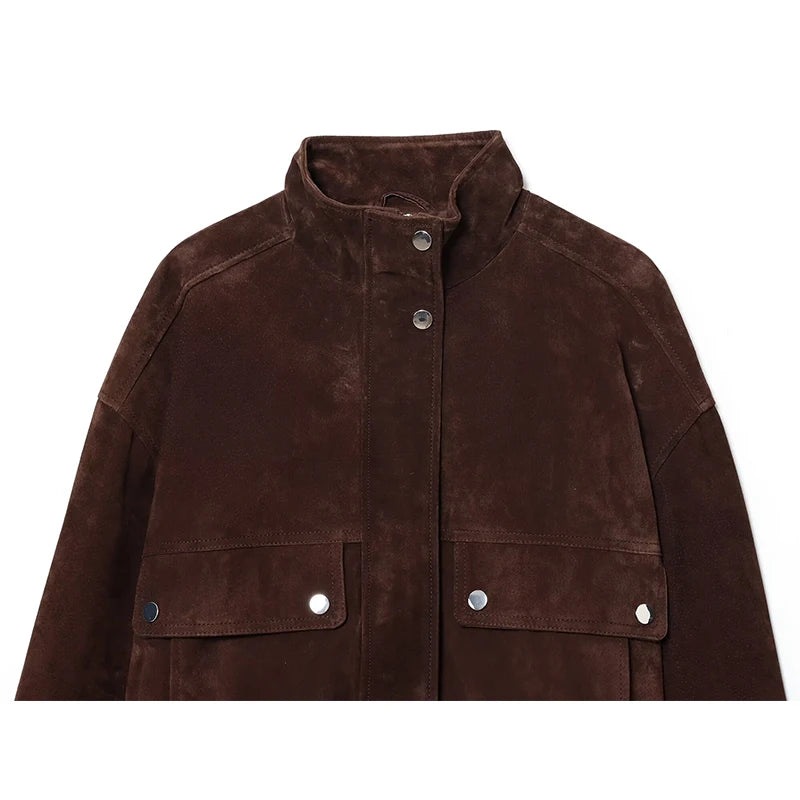 Women's Autumn Jackets 2025 New Fashion Big Pocket Elegant Women's Loose Warm Jackets Autumn Street Chic Young Student Coats 5