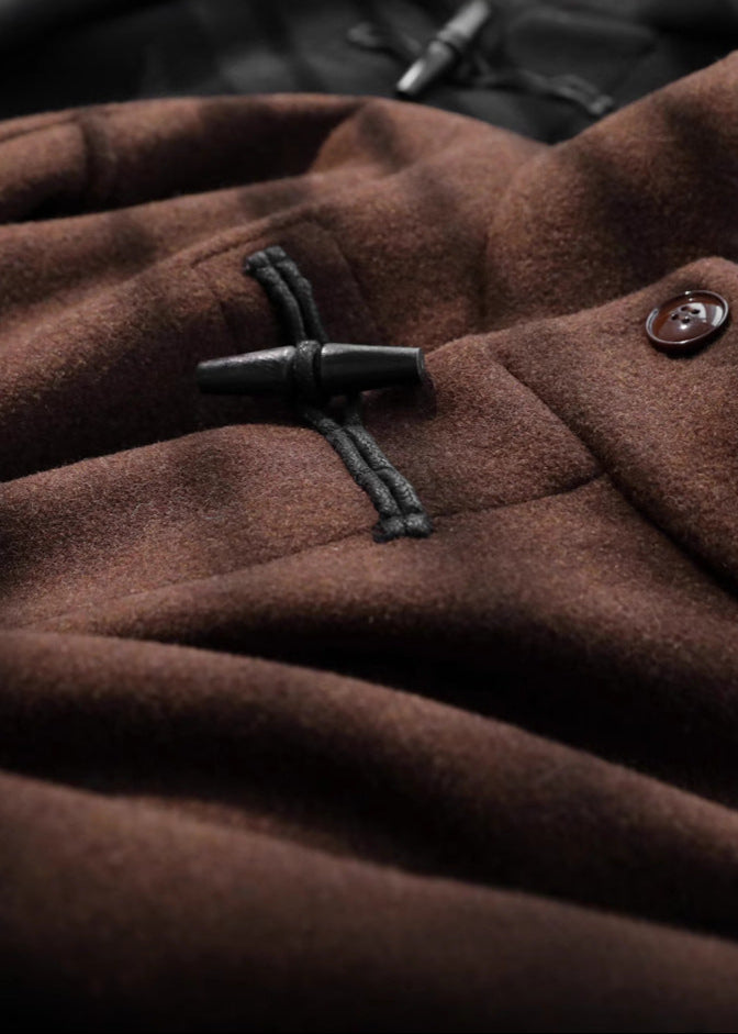 Women's Classic Wool Toggle Coat with Belted Waist 5