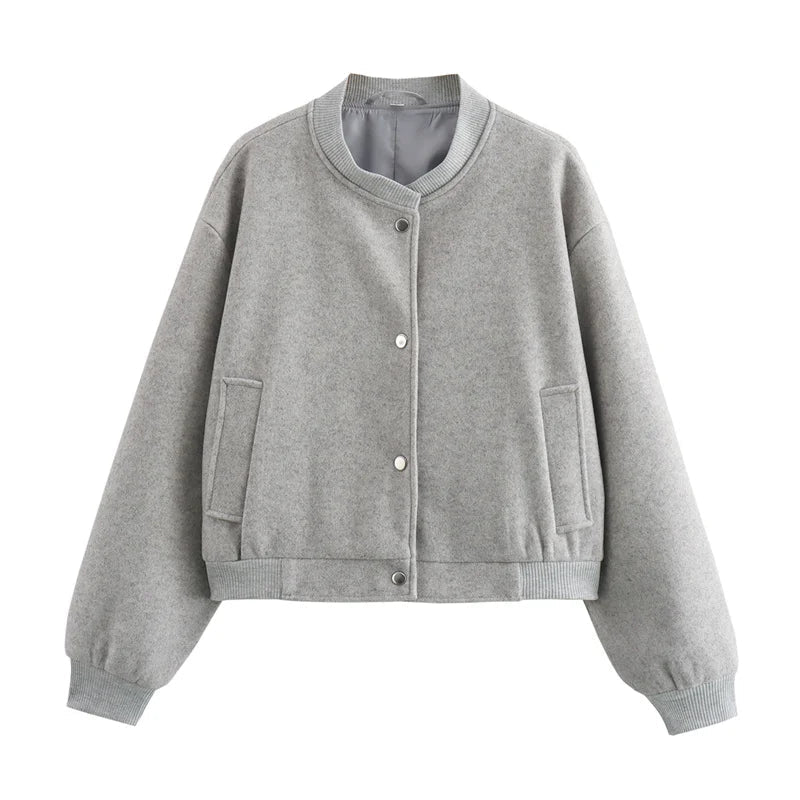 Women's Light Cropped Bomber Jacket 10