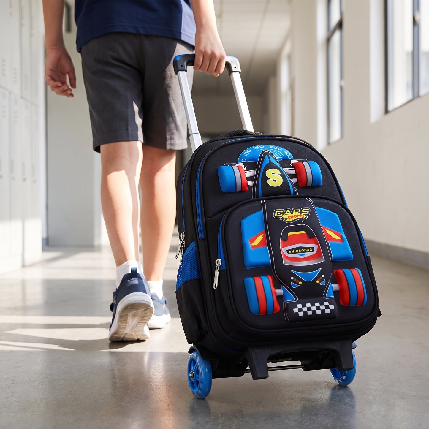 School Bag Primary 3D Racing Car Backpack 3d - Image 3