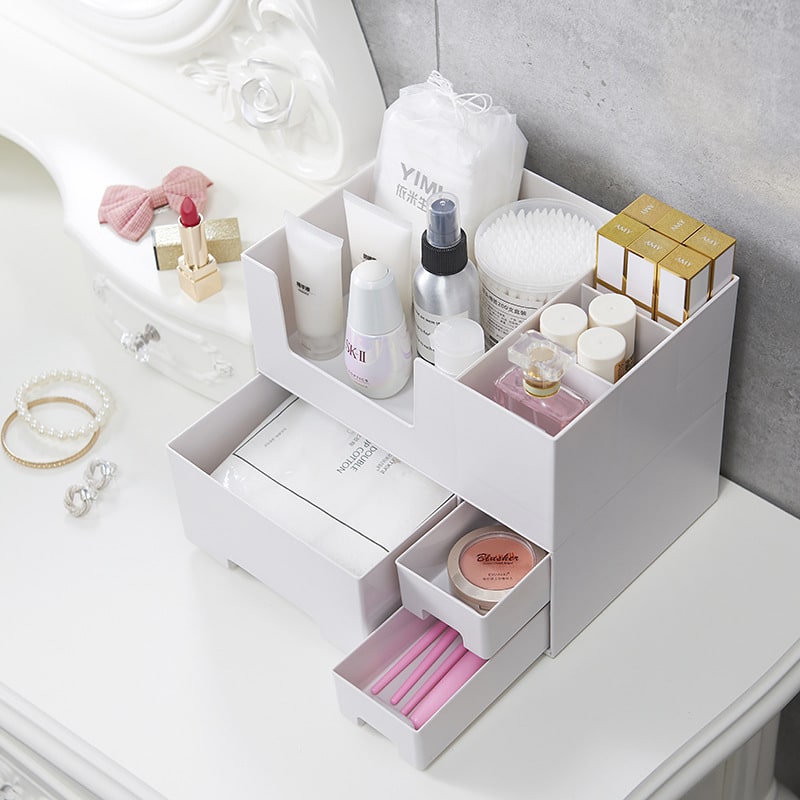 Desk Organiser Makeup Storage Organizer with Drawers Tier System - Image 6