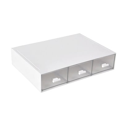 Desk Organizer Office Drawer Stackable White Plastic - Image 2