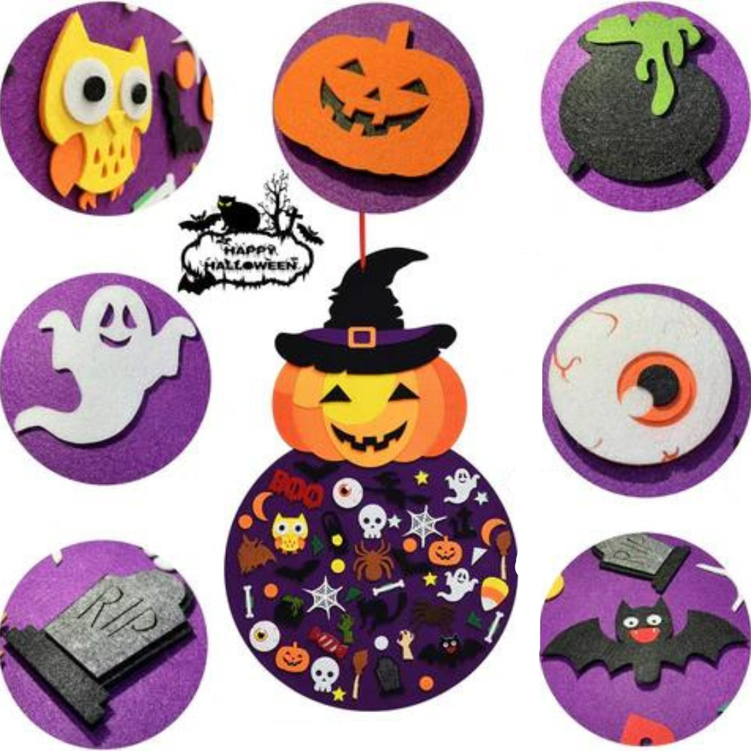 Halloween Craft Kit Felt Activity Board Pumpkin Large - Image 4