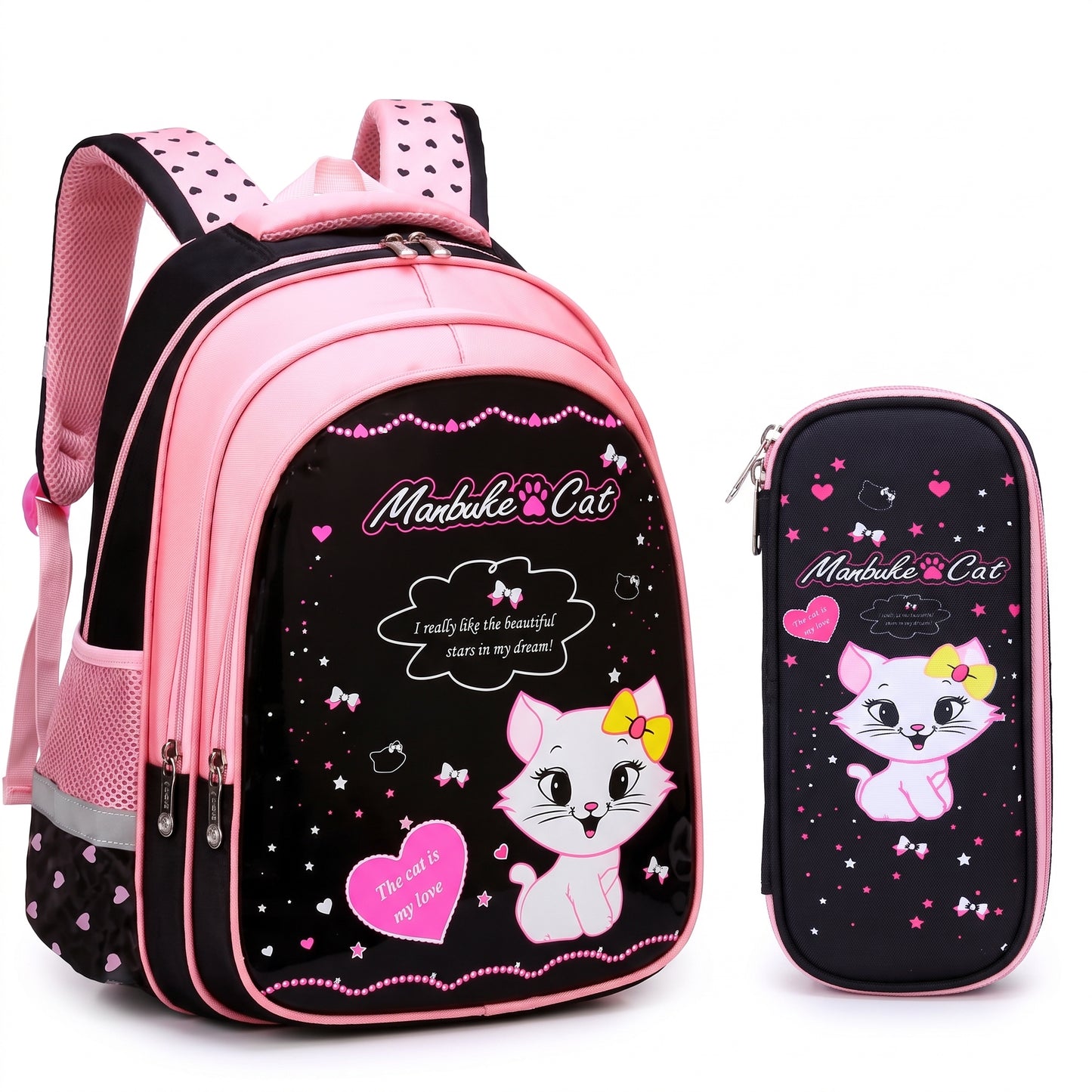 Kids Backpack Childrens School Bag kpop girls Cat Set - Image 18