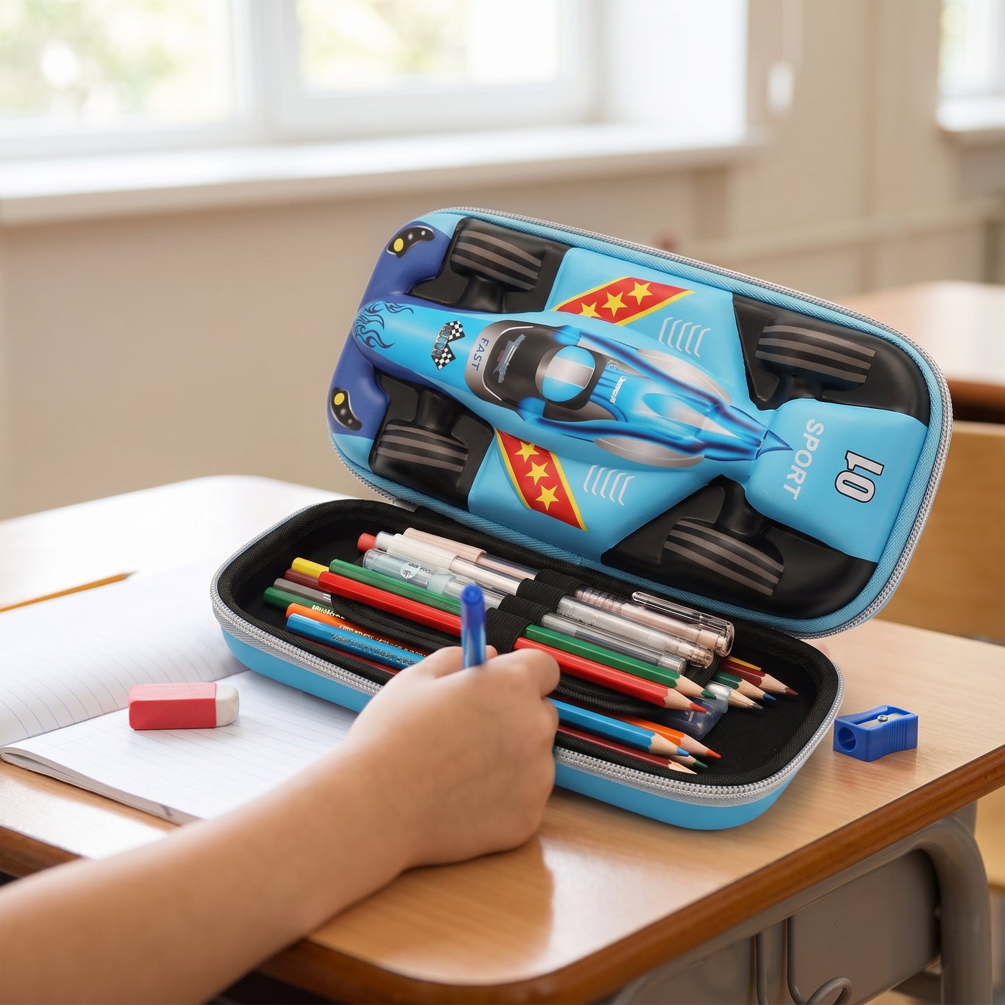 Pencil Case Race Car 3D Molded Large Capacity Stationery Organizer - Image 6